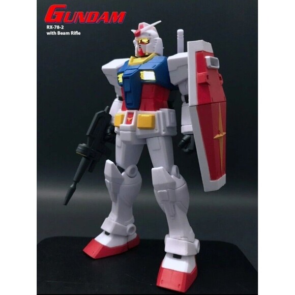 GUNDAM Ultimate Luminous - RX-78-2 with Beam Rifle. Bandai NEW (LEDs) 4 Inch - Picture 5 of 11